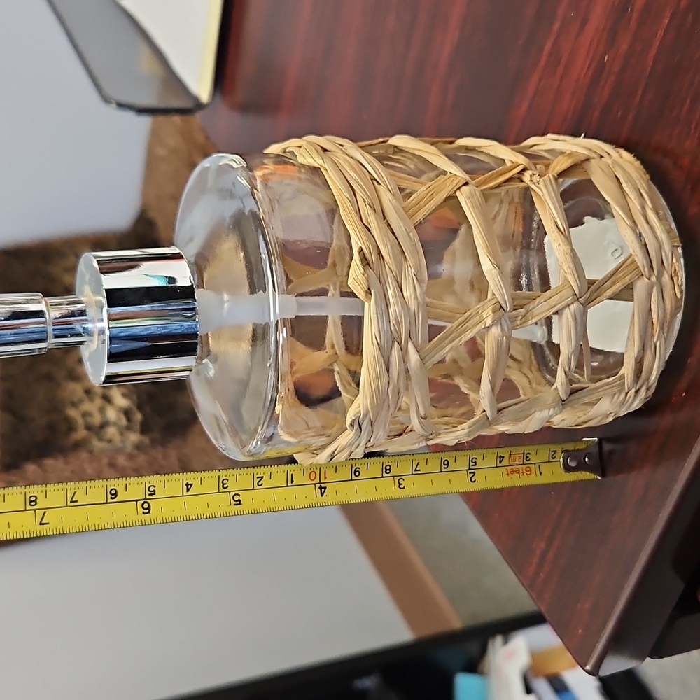 Woven Glass Soap Dispenser - Silver and Tan - Picture 3 of 3